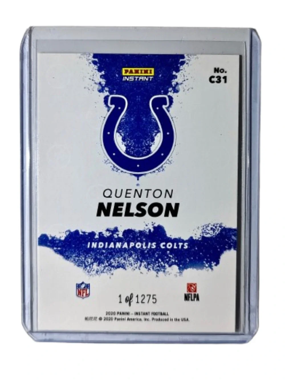 Quenton Nelson 2020 Panini NFL Instant My City #31 Football Card 1 of 1275
